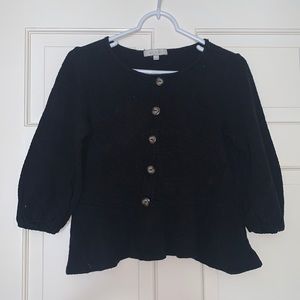 Anthro bubble sleeve top with buttons
